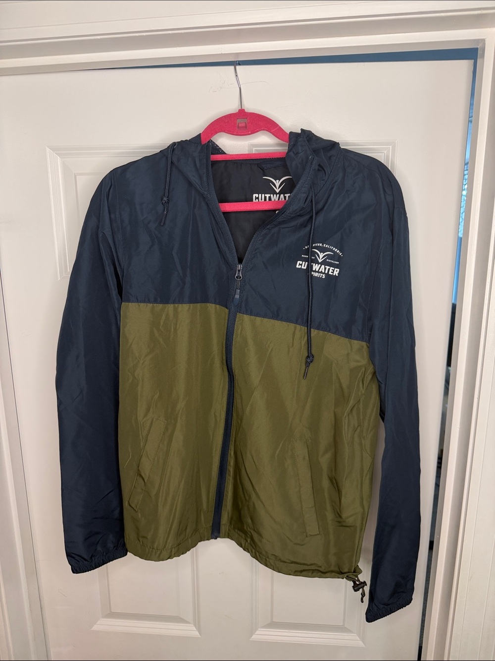 Cutwater Two-Tone Navy and Olive Windbreaker Jacket